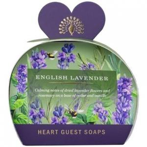 The English Soap Company Мыло для гостей в форме сердца с маслом ши и сандалом, с ароматом английской лаванды, 3 x 20 г