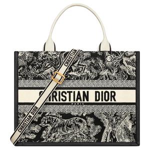 DIOR Сумка BookTote из телячьей кожи, шоппер, женская сумка среднего размера черная