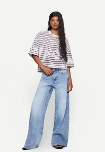 Широкие ноги Bershka, Light-Blue Denim