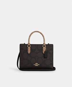 Маленькая сумка-тоут Maggie из фирменного канваса с блочным рисунком