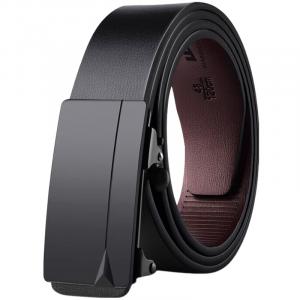 WARRIOR Кожаный ремень без пряжки с автоматической застёжкой, Black