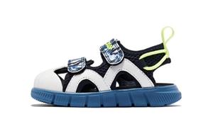 QIAODAN Нескользящие, противоударные и дышащие низкие детские туфли белого и синего цвета для младенцев и малышей