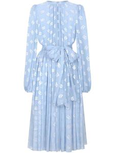 Dolce & Gabbana платье миди с монограммой, синий