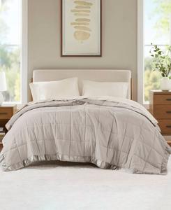 Легкое одеяло Windom с наполнителем из искусственного пуха и атласной отделкой, размер Twin Madison Park, серый