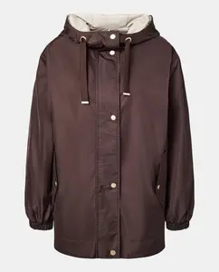 Женский короткий гладкий плащ Woman El Corte Inglés, коричневый