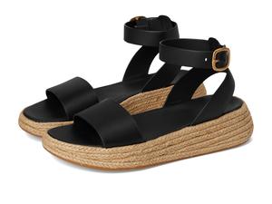 Сандалии FitFlop F-Mode Espadrille Leather Flatform A/Strap Sandals, черный