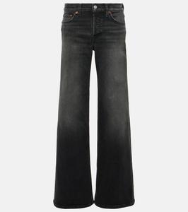 Джинсы со средней посадкой и широкими штанинами Re/Done, Onyx Fade