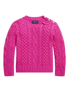 Хлопковый джемпер POLO RALPH LAUREN KIDS, розовый