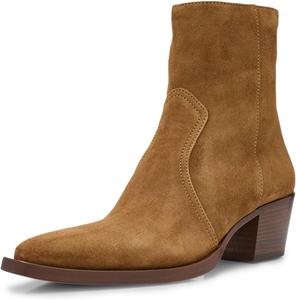 Женские удобные ботильоны Tang'scuisins с закрытым заостренным носком, боковой молнией, низким массивным каблуком, для повседневной носки, работы, теплая обувь для вечеринок и нарядов, размеры US 4-16, Brown