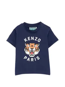 Футболка с изображением тигра Kenzo Kids, синий