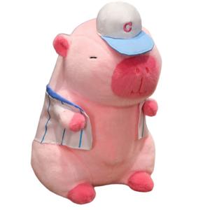 Плюшевая кукла Спортивная капибара Подушка-игрушка 38/48/58/70/110см высота Dolls and bears dance, розовый