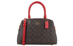 COACH Сумка кроссбодди из кожи и текстиля мини женская