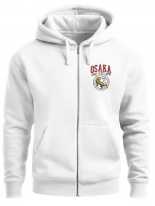 Neverless Толстовка с капюшоном на молнии 'Osaka' в белом цвете