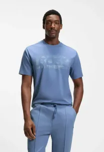 Футболка с принтом в виде логотипа глобуса Boss, Light Blue Nine