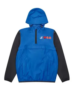 Водоотталкивающая куртка сине-черного цвета на молнии до середины груди Comme Des Garã§Ons Play, синий