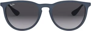 Женские солнцезащитные очки Ray-Ban Rb4171 Erika Round, Rubber Blue/Light Grey Gradient Dark Grey
