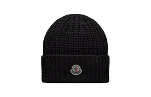 Moncler Шапка-бини с нашивкой Logo-Patch, Black