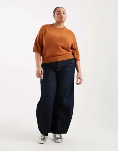 Цветная футболка с напуском и заниженными рукавами ASOS DESIGN Curve Curve