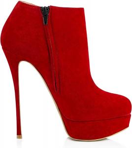 SRURLLUG Женские ботильоны на высоком каблуке с платформой, удобные с круглым носком, короткие ботинки, однотонные, с боковой молнией, высокие каблуки, вечерние платья, модные замшевые ботильоны