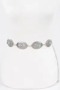 Женский пояс в западном стиле с металлической цепочкой Fashnzfab