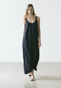 Струящееся расклешенное трикотажное платье на бретелях Massimo Dutti, Dark Blue