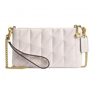 Coach Женская маленькая клатч-подушка из кожи наппа, белый