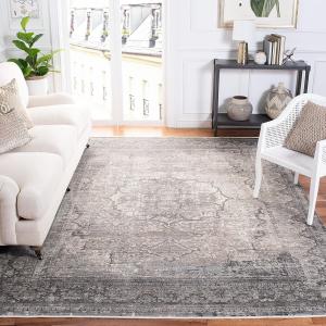 Ковер SAFAVIEH, 244 x 305 см, Eclipse Collection Ivory/Charcoal ECL134A Vintage Oriental Distressed Viscose