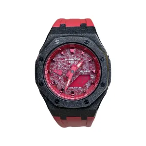 CASIO Серия Retrofit GA2100 кварцевый механизм ремешок из фторэластомера унисекс-часы красный циферблат