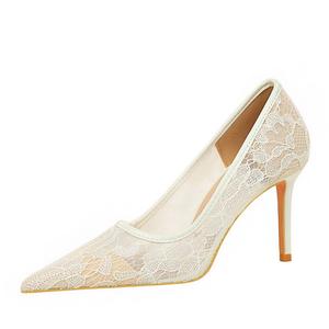 Женские туфли на тонком каблуке и высоком каблуке YAFEI XUANYU, White