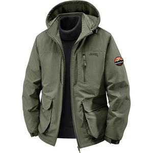 Пуховик Unisex Hooded Thickened Others Jeep, army зеленый