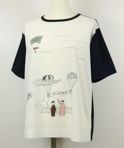 Футболка, смесовый материал STUDIO PICONE, темно-синий