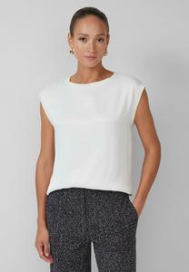Блуза s.Oliver BLACK LABEL LÄSSIGE -MIT ÜBERSCHNITTENEN SCHULTERN, Ecru/White