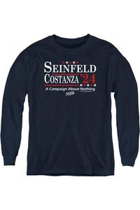Футболка Seinfeld Election с длинным рукавом для детей Gildan, темно-синий