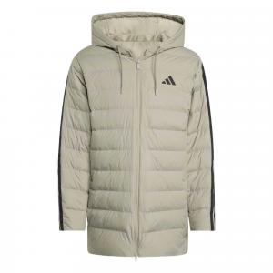 С AdiClub Essentials Climawarm 3 Stripes Light Down Hooded Parka Adidas, хаки