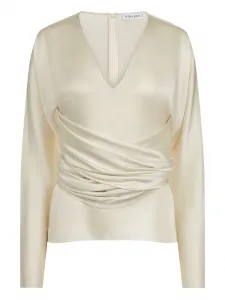 Драпированный топ с V-образным вырезом Nina Ricci, нейтральный