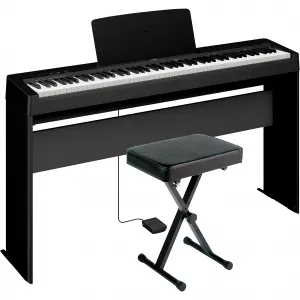 Цифровое пианино Yamaha P-143LXB с 88 клавишами, комплект с подставкой и скамейкой