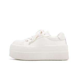 Белые тосты нескользящие легкие увеличивающие рост низкие скейтерские кроссовки Women's Cloud White UNCLEWEN, белый Fleece-Lined (6cm)