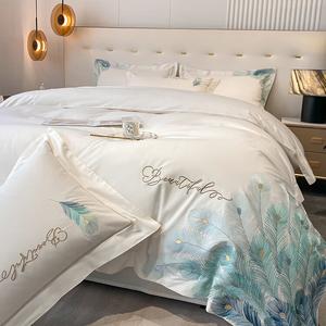 FUANNA Простыня 180x230 см, белая, цветочный принт