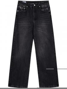 ROUGH. широкие джинсы с эффектом потертости, черный