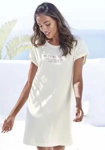 Ночная рубашка LASCANA, объемный образ, цвет Ecru