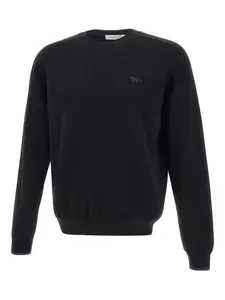 Свитер с вышивкой Maison Kitsuné, черный