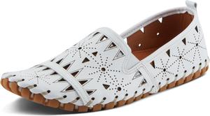 Женские кожаные лоферы Spring Step Fusaro, Удобные слипоны с резиновой подошвой, Лоферы для работы, прогулки и вождения, белый