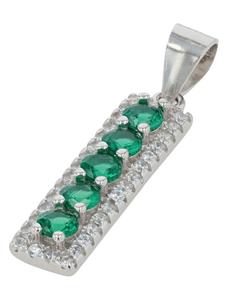 Adeliás Женский кулон - кулон в форме сердца из серебра 925 пробы с кубическим цирконием в серебряной оправе