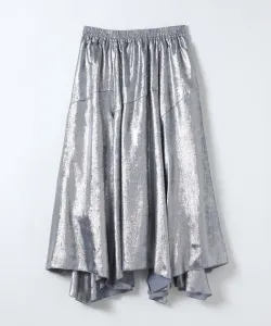 Выбираемая длина/блестящая юбка с неровным подолом, расклешенная книзу Jeanasis, цвет Other Blue (80)