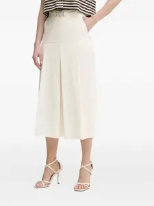 Плиссированная юбка миди с поясом TWINSET, белый