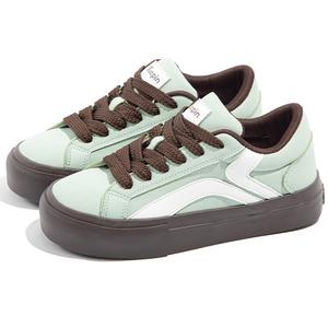 Кеды, скейтборд обувь женская низкая мятно-зеленый Tuopin