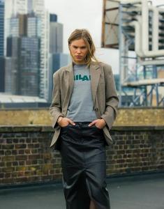 Классический клетчатый пиджак Topshop цвета кэмел — часть комплекта