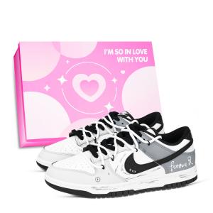 Nike Низкие кроссовки для скейтбординга Dunk Forever, устойчивые к истиранию, унисекс, черные, белые, серые