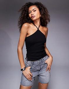 Топ Princess Polly с завязками на спине, черный