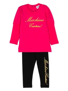 Комплект для новорожденного с логотипом Moschino Kids, розовый